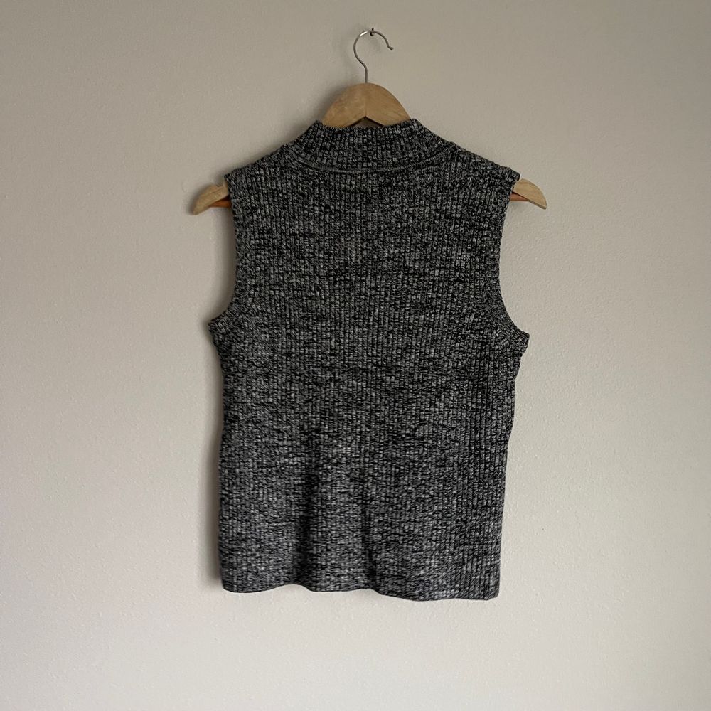 Vintage Studio 1 Ribbed Knit Turtleneck Sleeveless Sweater - Picture 6 of 10